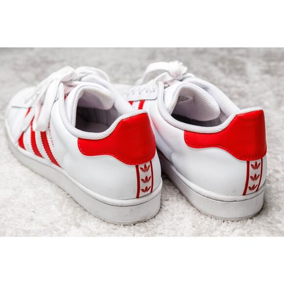 Adidas Superstar White Better Scarlet Red Sneakers Mens 8.5 Womens 10 IG9367 - Picture 12 of 16
